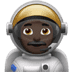 👨🏿‍🚀 man astronaut: dark skin tone display on Apple